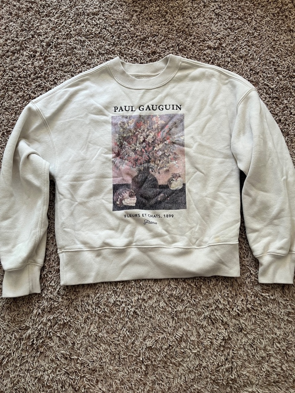 Abercrombie & Fitch Cream Graphic Paul Gauguin Sweatshirt